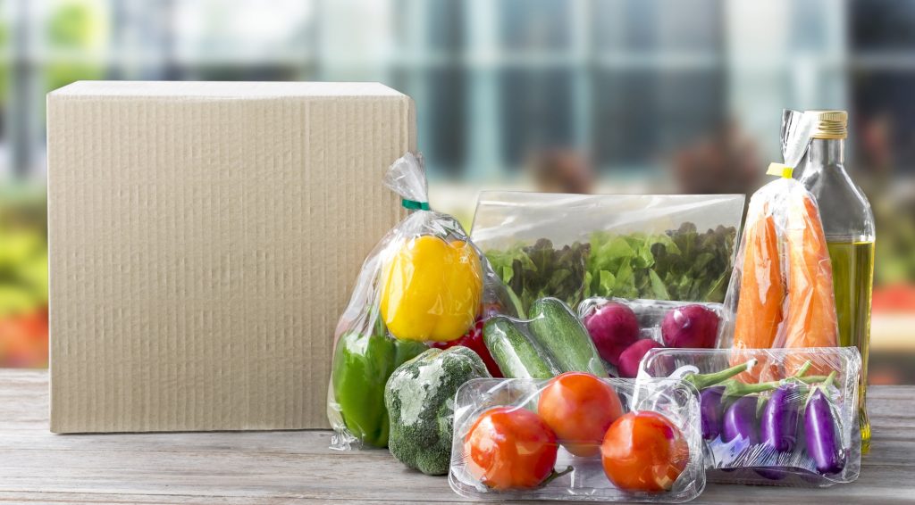 Fresh Food Delivered Weekly Vegetable delivery at home online order for cooking and packages box with blank for text. on wooden table background. ID 100319858 © Arisa Thepbanchornchai | Dreamstime.com